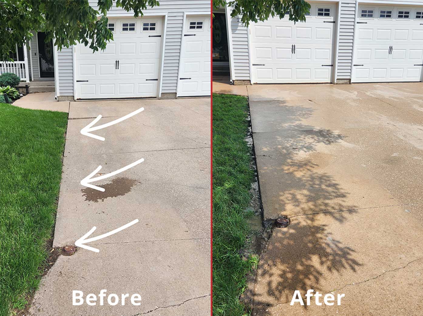 Before and After - Driveway / Sidewalk Leveling