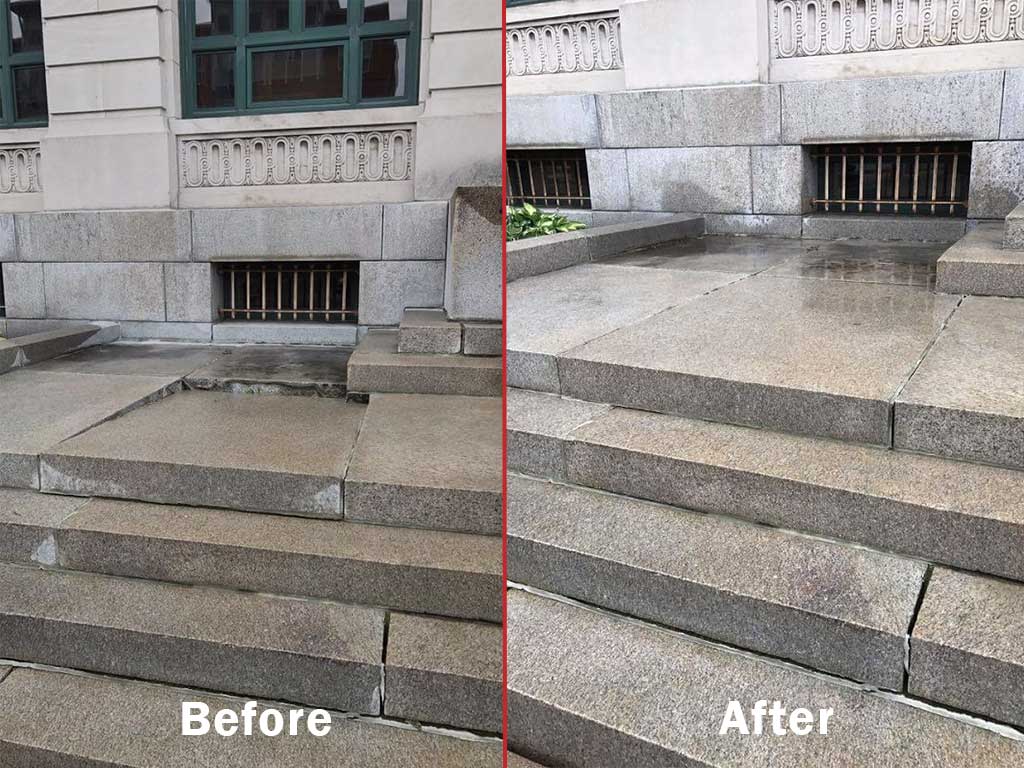 Before and After - Stair Leveling